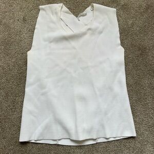 A.L.C. White Criss-Cross Back Ribbed Knit Tank Top